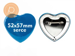 Przypinka w kształcie serca 52x57mm - zapinane na agrafkę