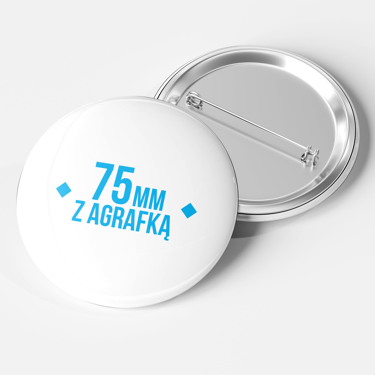 Przypinka okrągła 75mm - zapięcie na agrafkę